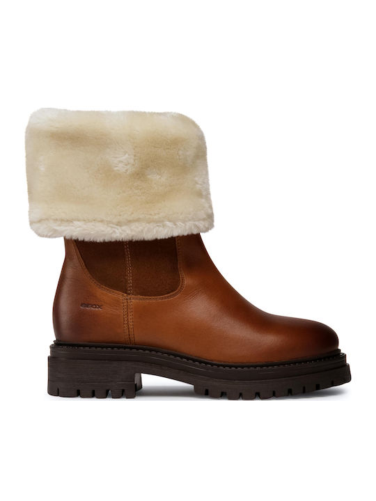 D Iridea M Leather Women's Ankle Boots Tabac Brown