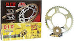 DID Chain & Sprocket Kit DID-JT Drive Chain and Sprocket Set for Yamaha XT 660R/X '04-'10 X-ring Gold for Yamaha XT