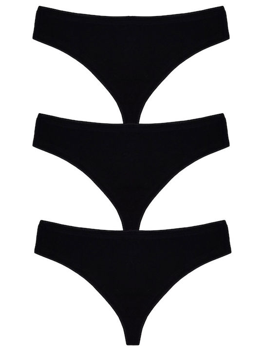 Helios Βαμβακερά Damen Brasilien 3Pack Schwarz
