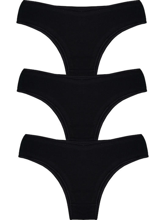 Helios Βαμβακερά Damen Brasilien 3Pack Schwarz