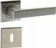 Import Hellas 52081 Middle Door Matte Lever with Rosette for Both Sides Placement Νίκελ Pair