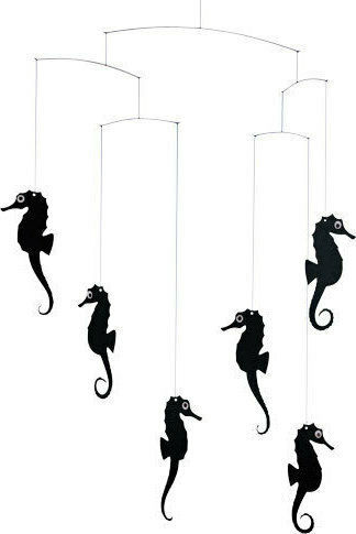 Flensted Mobiles Kinder Dekoratives Zimmermobil Tiere Schwarz Ιππόκαμποι 55εκ.