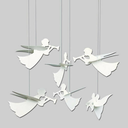 Flensted Mobiles Mobilă Decorativă de Cameră pentru Copii Alb Îngeri 38x30cm