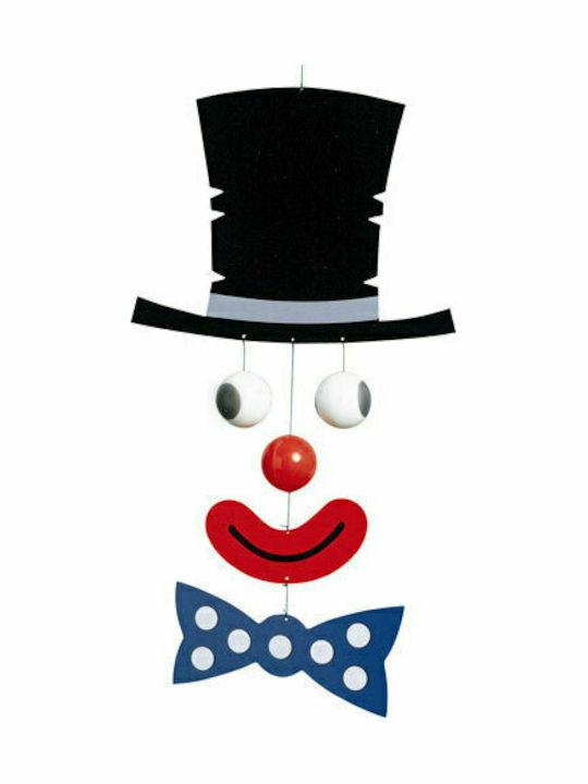 Flensted Mobiles Kids Room Decorative Mobile Black Clown Face 15x27cm