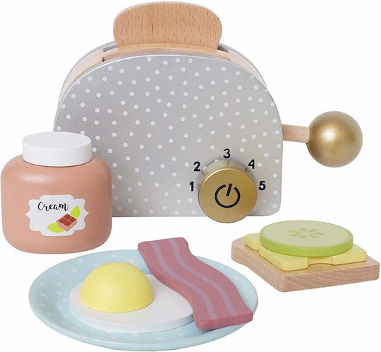 Jabadabado Children's Household Appliance Set Toaster with Breakfast Ingredients made of Wood