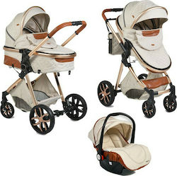 Cangaroo Alma Adjustable 3 in 1 Baby Stroller Suitable for Newborn Beige 7.5kg