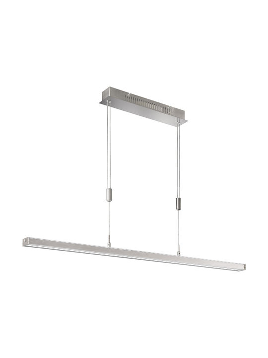 Fischer Honsel Vitan TW Pendant Light LED Rail with Warm to Cool White Light Silver