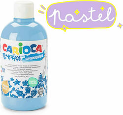 Carioca Tempera Τέμπερα Ζωγραφικής Γαλάζια Pastel Cyan σε Μπουκάλι 500ml