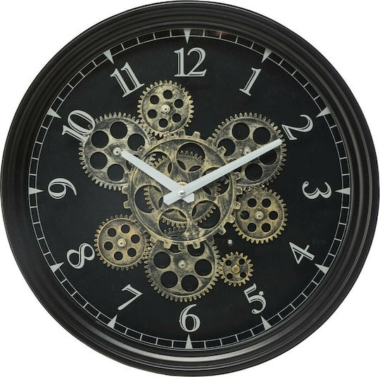 Atmosphera Victor Antique Black Metallic Wall Clock Ø37cm