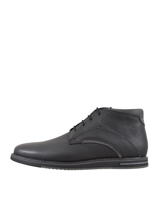 Softies Leather Black Men's Boots Anatomical