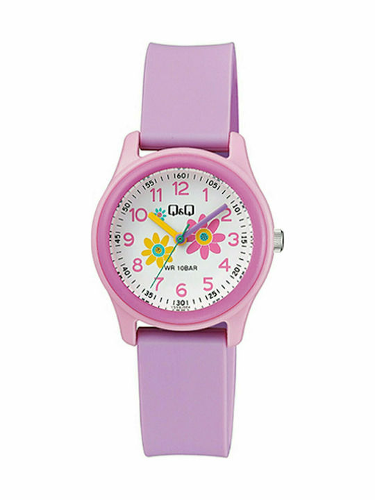 Q&Q Kids Analog Watch Flowers with Rubber/Plast...