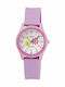 Q&Q Kids Analog Watch Flowers with Rubber/Plastic Strap Purple