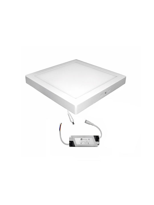 Adeleq Square Outdoor LED Panel 25W with Natural White Light 30x30cm