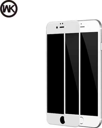 WK Armour Tempered Glass & Silicone Case 360 Full Cover Silicon Alb (iPhone 8/7)