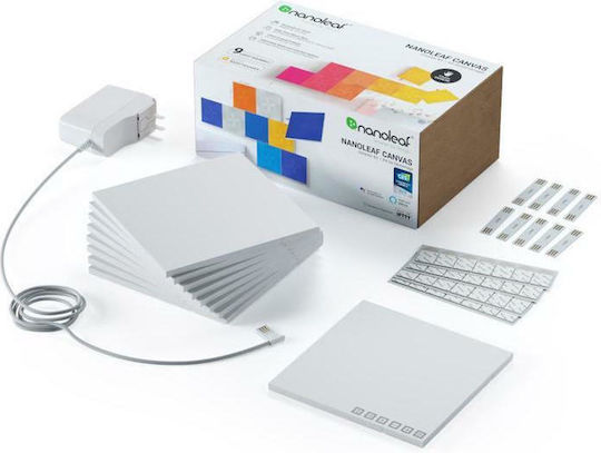 Nanoleaf Canvas Smarter Kit WiFi Lustră Decorativă Hexagon Alb 9buc