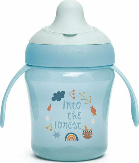Suavinex Into the Forest Lern-Trinkflasche Kunststoff mit Griffen Blau für 6m+m+ 200ml