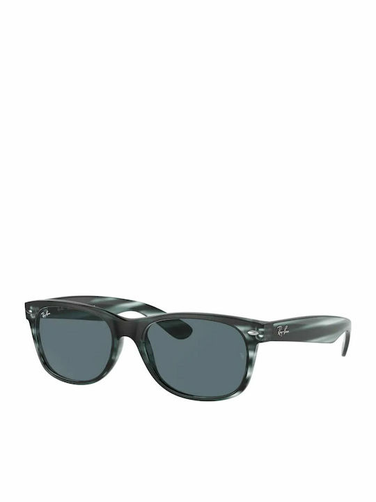 Ray Ban Wayfarer Unisex Sunglasses with Brown Tartaruga Plastic Frame and Blue Lens RB2132 6432R5