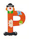Sevi Bebe Decorative Letter Orange made of Wood Clown R 7x0.5x9εκ.