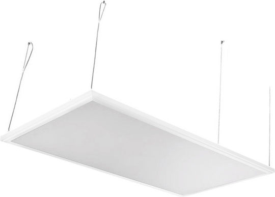 Adeleq Παραλληλόγραμμο Κρεμαστό LED Panel 50W με Θερμό Λευκό Φως 3000K 120x30εκ.