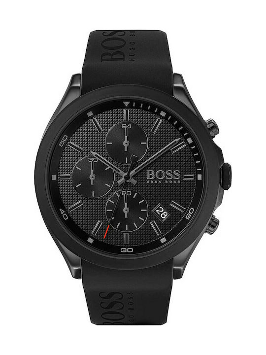Boss Velocity Мъжки Часовник 44мм Хронограф На Батерия С Черна Каучукова Каишка