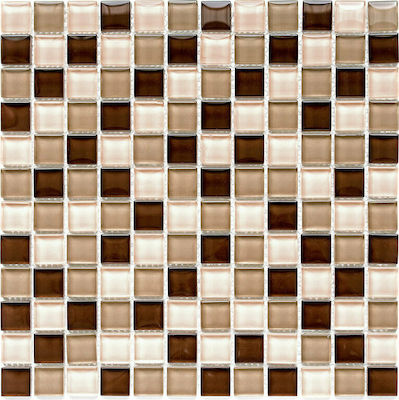 Karag D24 Kitchen Wall / Bathroom Matte Glass Tile 29.8x29.8cm Multicolour