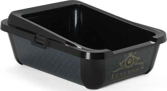 Moderna Luxurious Λεκάνη Γάτας Μαύρη Μ51 x Π39 x Υ19cm