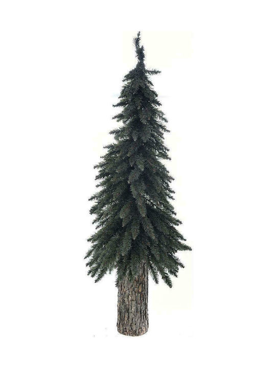 Christmas Slim Green Tree with Trunk Base H120cm