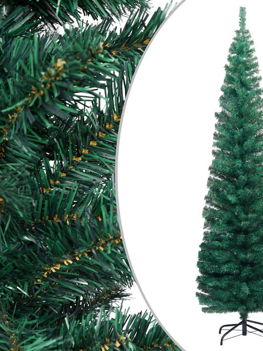 Χριστουγεννιάτικο Δέντρο Πράσινο Slim 240εκ με Μεταλλική Βάση