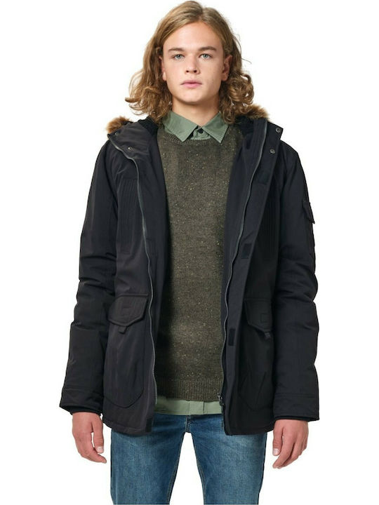 Winter Jacke Parka Winddicht Schwarz