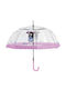 Santoro Kids Curved Handle Auto-Open Umbrella Love with Diameter 90cm Transparent