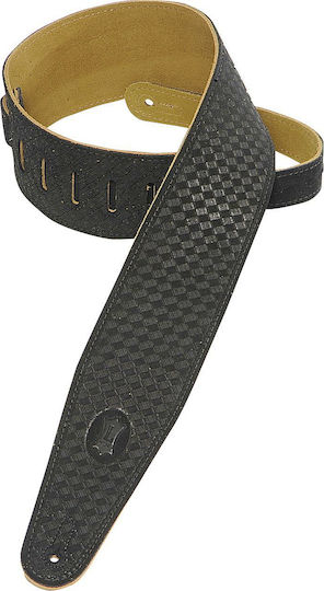 Levys PMS44T02 3" Heirloom Tan Suede Leather Guitar Strap Strap for Guitar Black