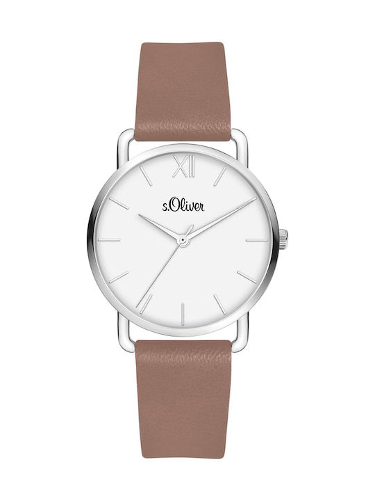 Damen Uhr mit Braun Lederarmband SO-4153-LQ Skroutz Germany