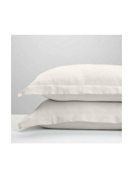 Sunshine Satin Σετ Μαξιλαροθήκες Oxford Ecru 50...