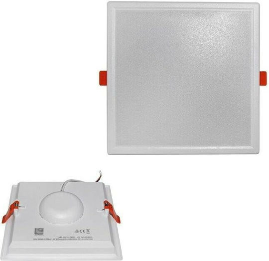 Adeleq Platz Vertieft LED Panel 20W mit Natürliches Weiß Licht 4000K