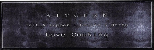 Sdim Love Cooking Kitchen Mat Runner with Anti-slip Underlay Black 50x150εκ.