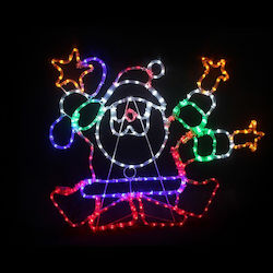 Aca Leuchtender Dekorativer Weihnachtsmann Elektrisch Für den Außenbereich mit Lichterkette Mehrfarbig 96x80cm