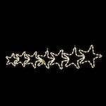 Aca Χριστουγεννιάτικα Διακοσμητικά Κρεμαστά Αστέρια Φωτιζόμενα Πλαστικά Λευκό 37x37x119εκ. 7τμχ