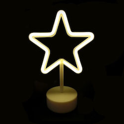 Aca Plastic Illuminated Christmas Decorative Desktop Star 18x10x19cm White