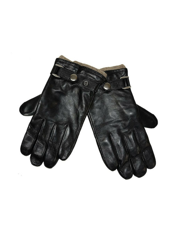 Guy Laroche Men's Leather Gloves Black 98954