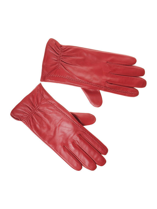Guy Laroche Women's Leather Gloves Red 98862