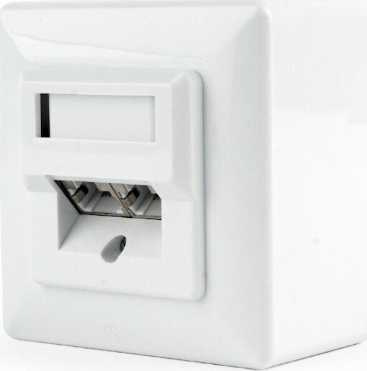 Cablexpert Διπλή Εξωτερική Πρίζα Δικτύου RJ45 Τύπου Cat5 σε Λευκό Χρώμα MWS-2S5E-01