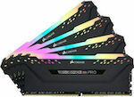 Corsair Vengeance RGB Pro 64GB DDR4 RAM cu 4 module (4x16GB) și Viteză 3600 pentru Desktop