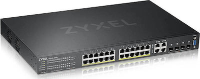 Zyxel GS2220-28HP Managed L2 PoE+ Switch με 24 Θύρες Gigabit (1Gbps) Ethernet και 4 SFP Θύρες