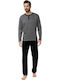 Minerva 90-70785 Men's Winter Cotton Pajamas Set Anthracite 90-70785-025