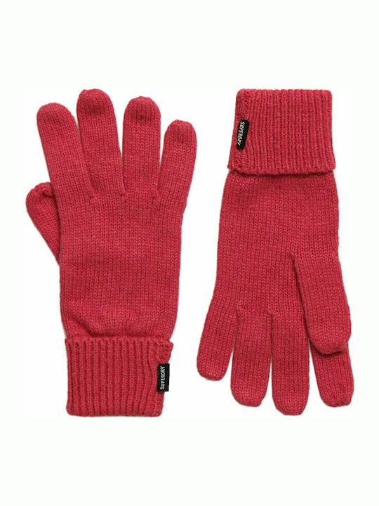 Superdry Heritage Ribbed Fenway Pink Γυναικεία Πλεκτά Γάντια