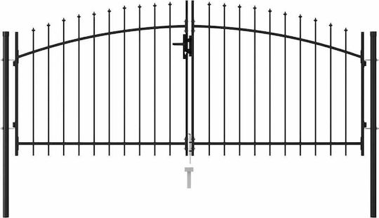 vidaXL Μεταλλική Πόρτα Φράχτη με Λόγχες 1.25x3m vidaXL Μεταλλική Πόρτα Φράχτη με Λόγχες 1.25x3m