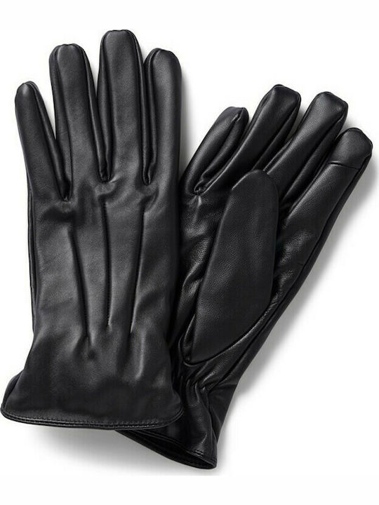 Jack & Jones Μαύρα Ανδρικά Δερμάτινα Γάντια
