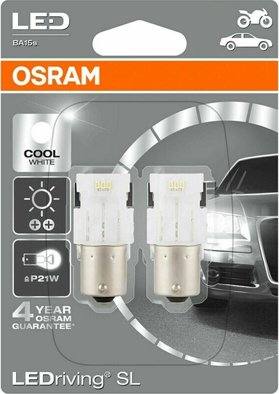 Osram LEDriving SL Car P21W-BA15S-1156 Light Bulb LED 6000K Cold White 12V  1.4W 2pcs 7506DWP-02B