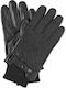 Quilted Ted Negre Barbati Piele Manusi