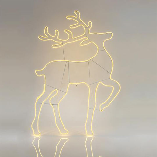 Eurolamp Weihnachtlicher Kunststoff Lichtschlauch in Form von Rentier Weiß 140x93cm